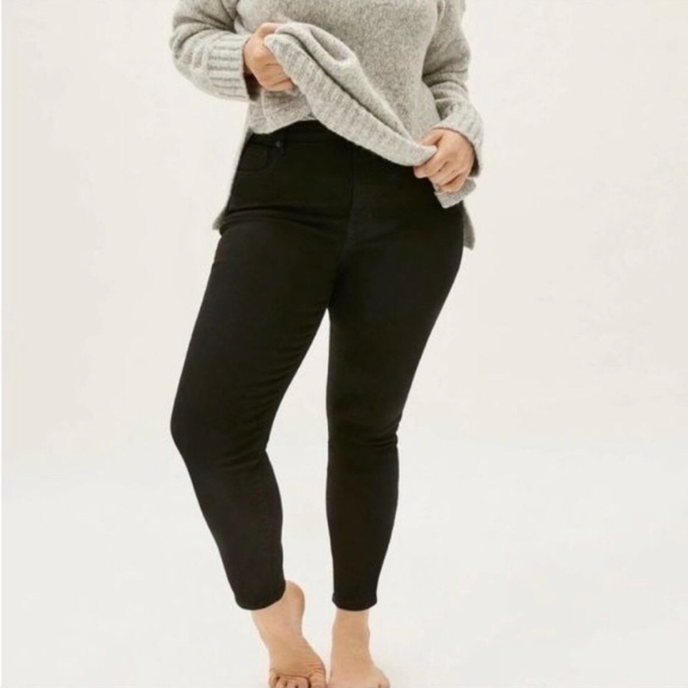 NWOT Everlane The Curvy High Rise Skinny Ankle Jean High Stretch 25 Blk #139393